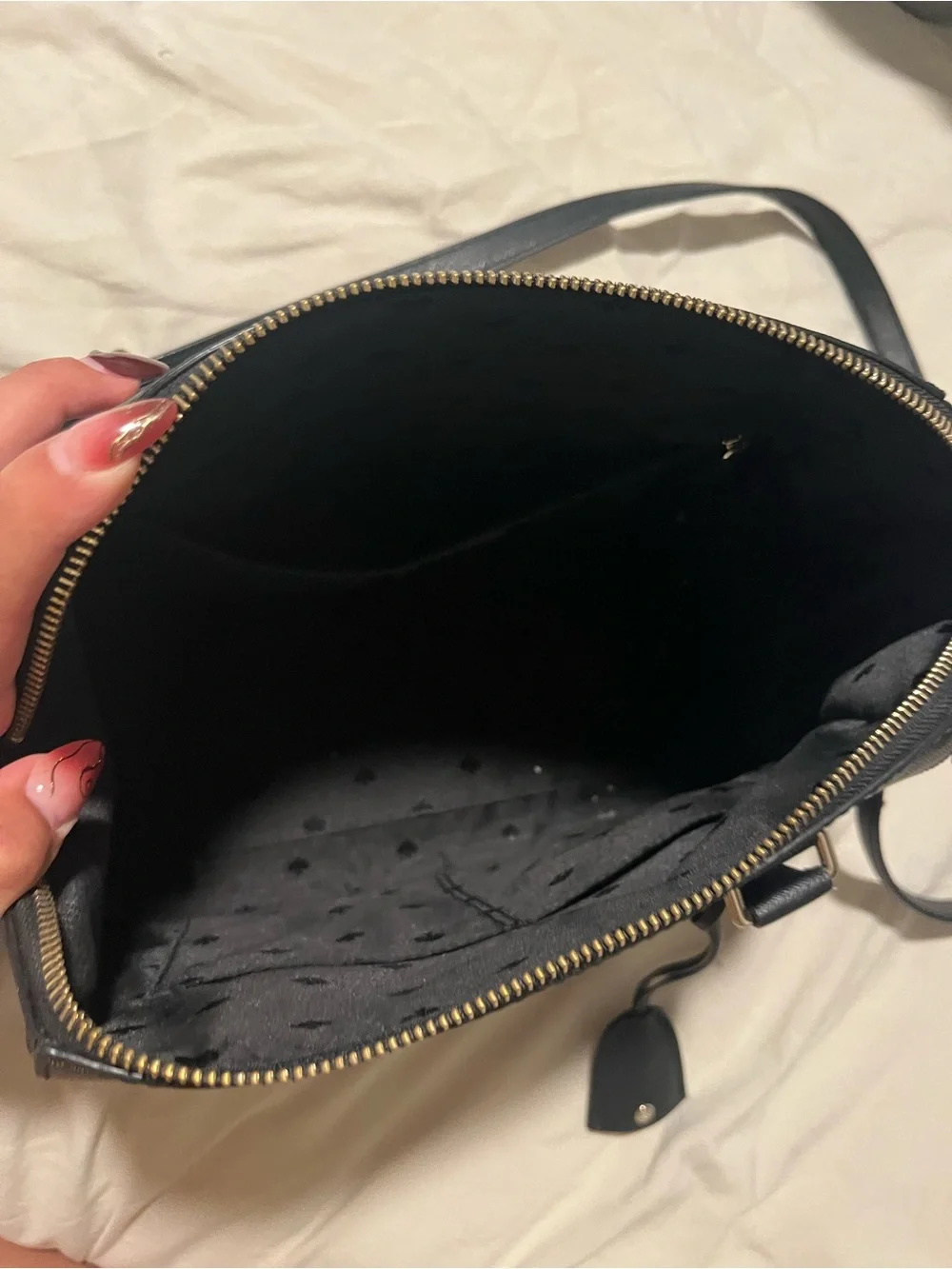 kate spade Black Pebbled Leather Satchel with Crossbody Strap